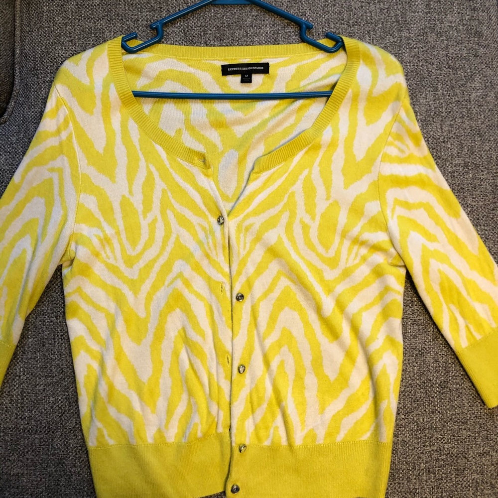 Yellow zebra cardigan